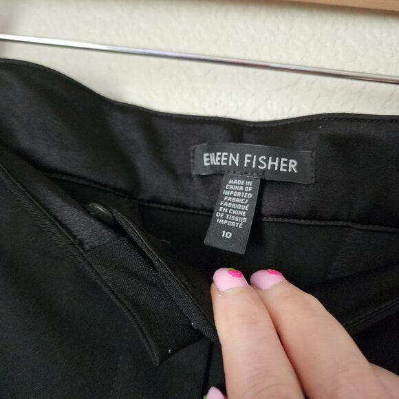 EILEEN FISHER Cuffed Dress slacks wool blend in black size 10 - Picture 6 of 8